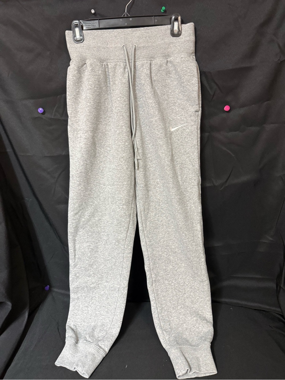 Nike Gray Fleece Track Joggers with Swoosh